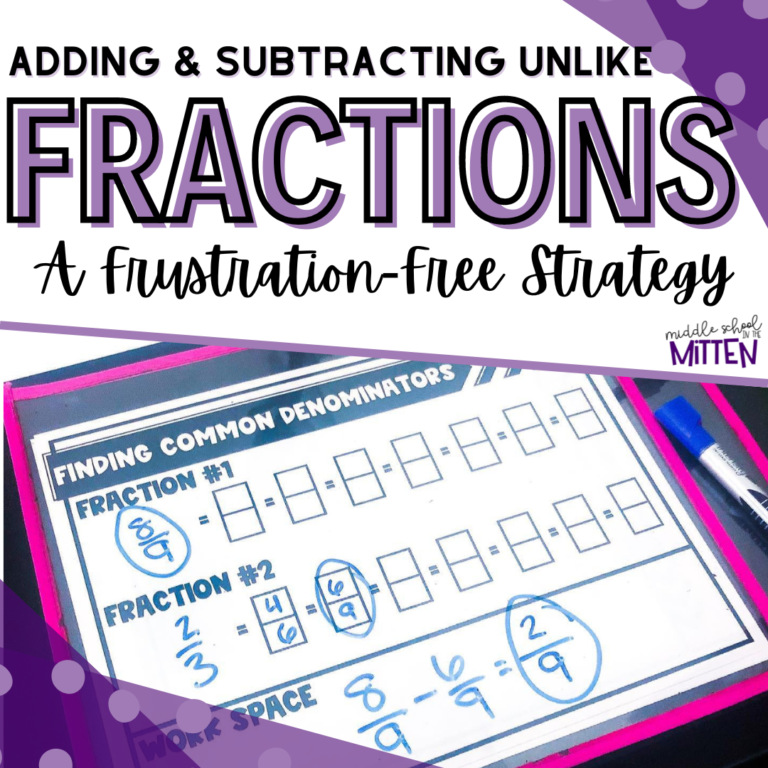 The Fraction List Strategy: A Frustration-Free Strategy for Adding & Subtracting Unlike Fractions!